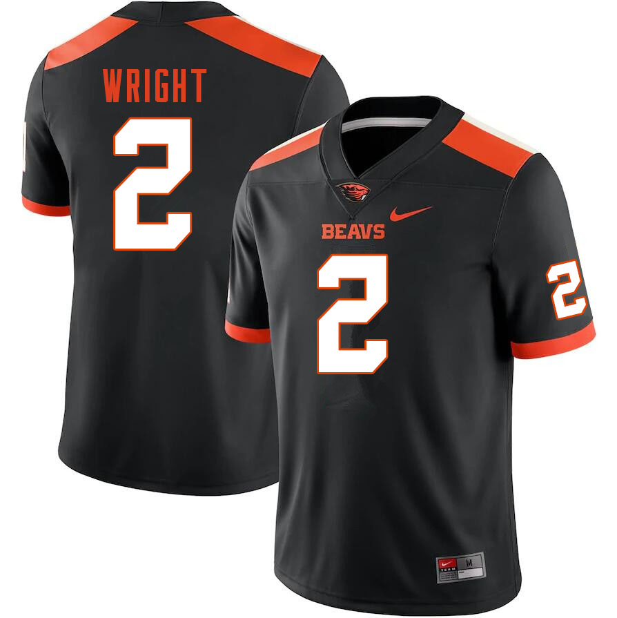 Men #2 Nahshon Wright Oregon State Beavers College Football Jerseys Sale-Black
